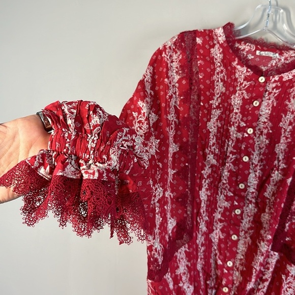 Free People After Hours Red Bodysuit Size M - Picture 7 of 16